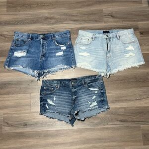 3 Aeropostale 16 Jean Shorts Vintage Low Rise High Rise Shorty Boyfriend 2.5"